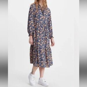 Haute Hippie Floral BOHO chic Long Sleeve Dress Sz L Women